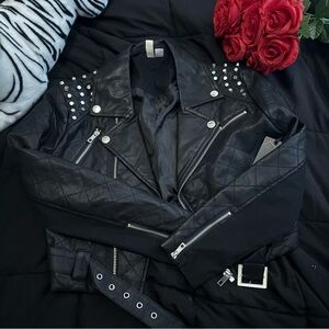 Studded Black Leather Jacket